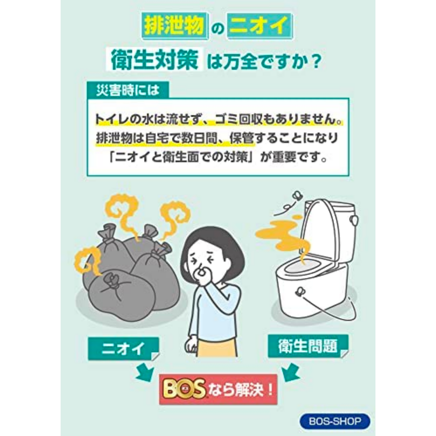 自宅での避難生活に役立つ 衛生関連用品5点セット(一人用)